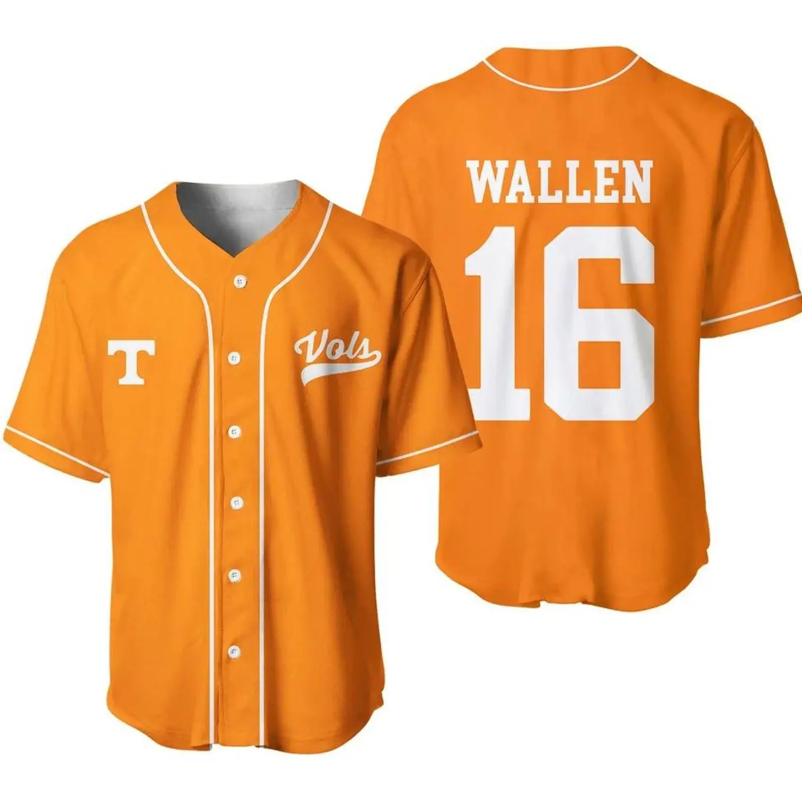 Wa.ll.en Western 16 Baseball Jersey, 3D Print Unisex Jersey