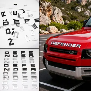 Land Rover Defender Hood Letter Sticker, Seamless Fit Custom 3D Badge Exterior Modification Accessory, Enhance Your Vehicle's Style, Car Stickers