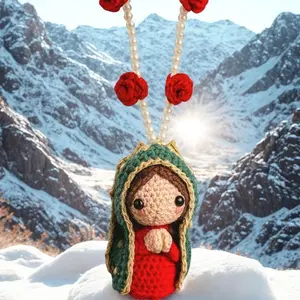 Crochet Virgin Mary Educational Doll Plush Toy Pillow Jesus Stuffed Toy 10-12cm Soft Comfortable Versatile for Kids