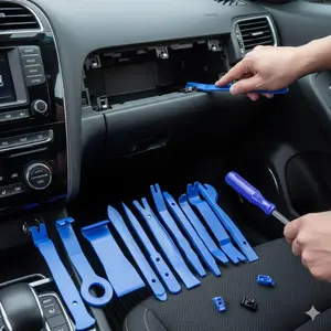 Professional Auto Trim Removal Tool Kit: Interior Dash & Engine Bay Panel Pry Tools, Non-Marring Plastic Clip Separators, Detach Wires Harness, Essential for Car Repair & Modification