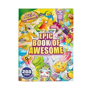 Epic Book of Awesome Coloring Book (288pgs), Animal Coloring Pages, Glitter Stickers, Travel Activity, Gift for Kids, Ages 3+