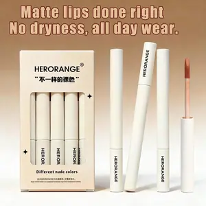 5-Piece Soft Matte Lipstick Set, Velvet Texture, Waterproof & Sweatproof, Long-Lasting Color, Non-Sticky, Multi-Color, Perfect for Daily Use