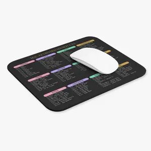 Excel Cheat Sheet Mouse Pad - Portable Desk Pad with Windows, Mac Office Shortcuts for Office Professionals
