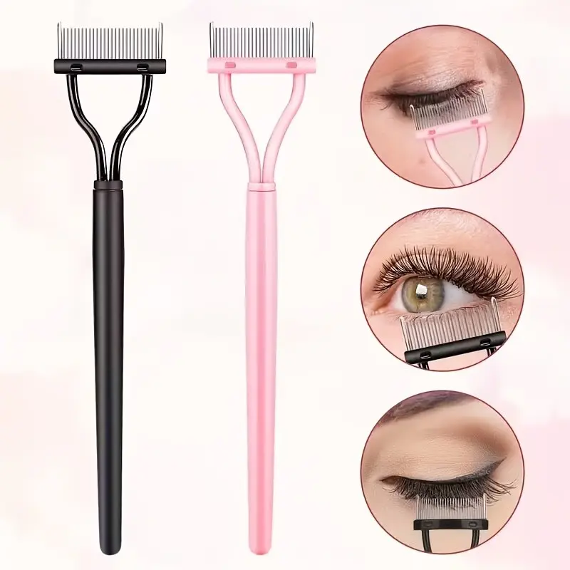 2-Piece Eyelash Separator Tool Set, Eyelash Brush and Comb, Styling Comb for Lashes, Eyelash Care, Ideal for Separating and Grooming Eyelashes, Makeup Accessories, Diy Lash Tools