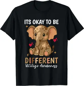 It'S Okay To Be Different Elephant Vitiligo Awareness Month T-Shirt