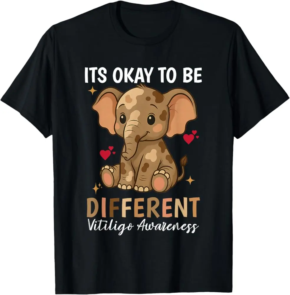 It'S Okay To Be Different Elephant Vitiligo Awareness Month T-Shirt