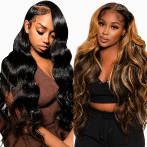 [Combo sale 30"&30"] buy 1 get 2 wig" 22Inch 13x4 Body Wave Lace Frontal Wigs + 13x4 22Inch Body wave 4/27 Human Hair Hair Pre Plucked HD Transparent Lace Front Human Hair Wigs 180% Density