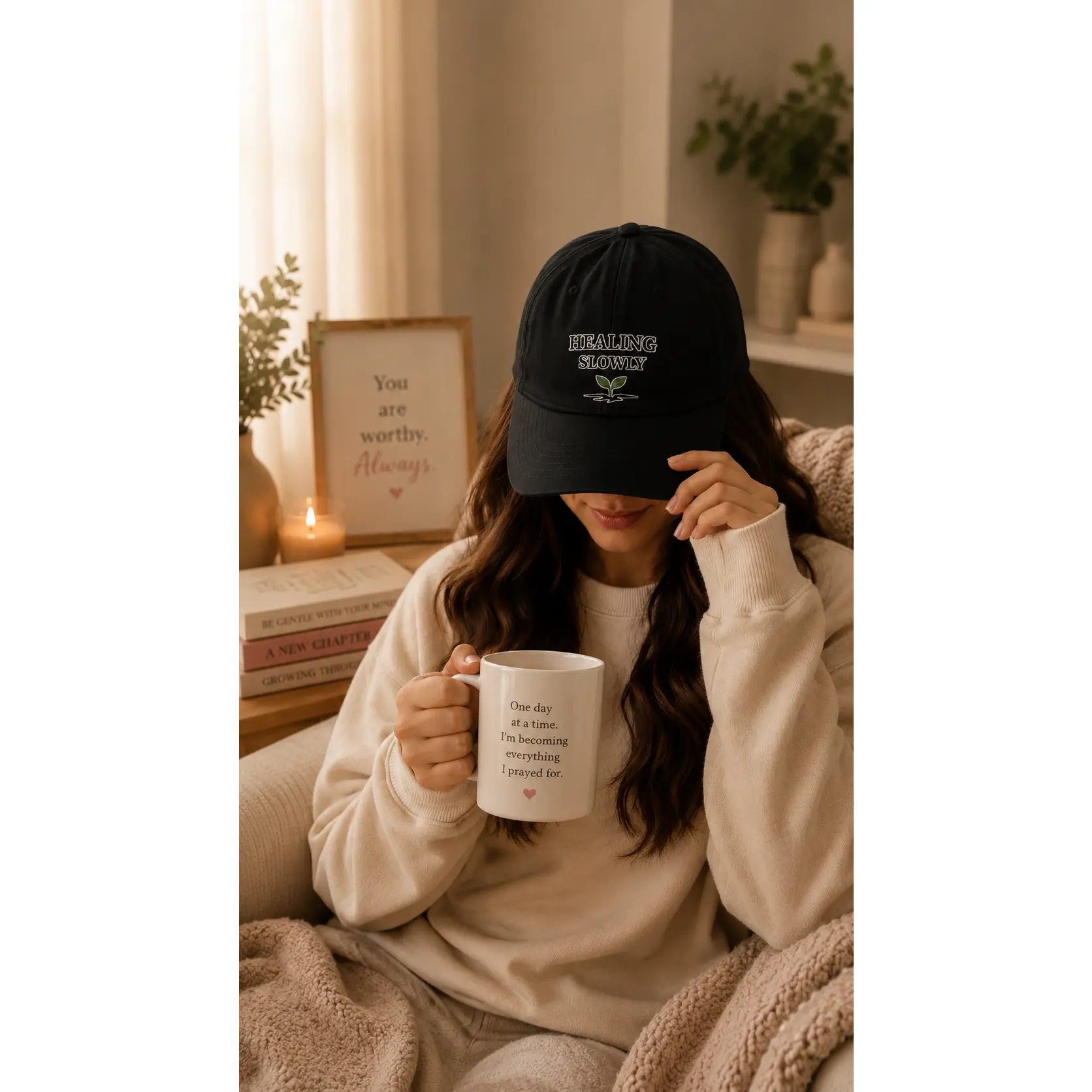 Healing Slowly Embroidered Cap | Recovery & Growth Hat