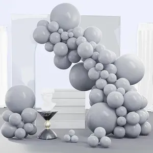 PartyWoo Gray Balloons 140pcs Different Sizes Pack of 18 12 10 5 Inch Matte Gray Latex Balloon Arch Kit for Baby Shower Graduation Wedding Anniversary Birthday Party Decorations Gray-Y71