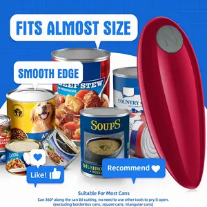 Electric Can Opener, Compact Cordless, Battery Powered (Requires 2 AA, Not Included), Operating Voltage, ABS Material, Smooth Edge Safety & Auto Shut-Off, with Auto Shut-Off for Elderly, Arthritis, Disabled Hands, for Kitchen, Camping