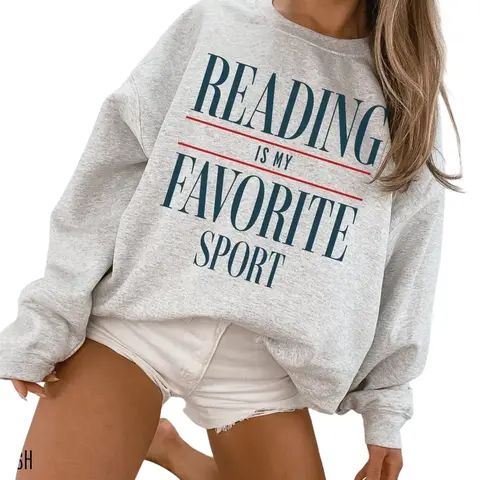 Reading is my favorite sport Sweatshirt, Vintage Reading, Booklover gift, Bookish, Librarian Sweatshirt, Bookworm, Reader Gift