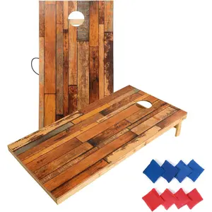 Solid   Corn Hole Outdoor  Set, 2 Regulation and  Cornhole  Boards, with 8 Toss Bags,  for Outdoor Indoor