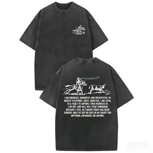 Men’s Washed Vintage Country Music Graphic Tee Retro Cowboy Song Lyrics Soft Cotton Casual Streetwear Crewneck Shirt