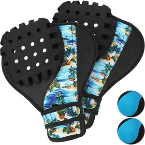 Water Baseball Glove & Ball Set, 2 Water Skip Balls with Neoprene Catch Mitts, Ambidextrous, Adjustable Wrist Strap & Drain Hole, Ideal Summer Water Games for Pool Beach Lake