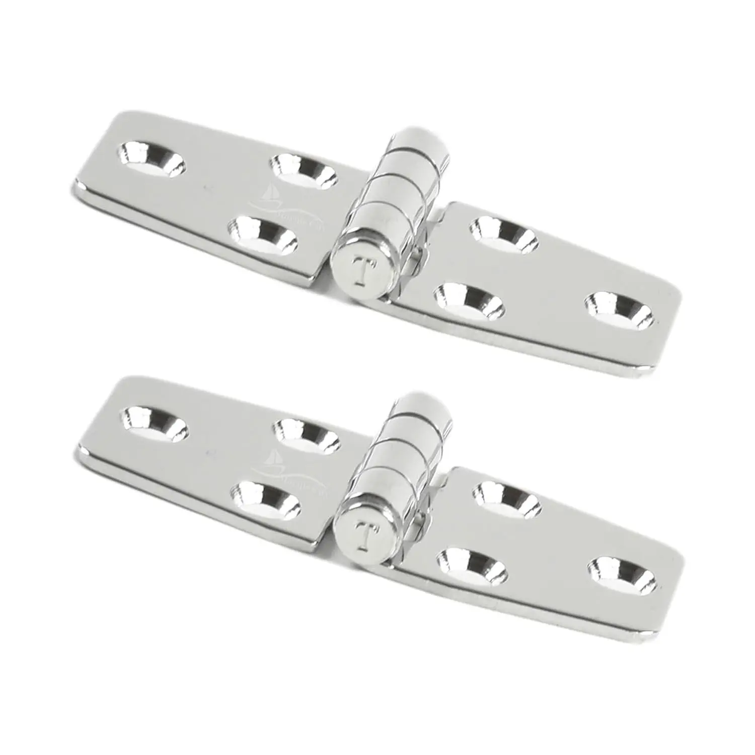 MARINE CITY 2 Pcs Door Strap Hinges 304 Stainless Steel Heavy Duty Polished 1-1/2 x 3 Inch for Boats Kayaks Yacht Doors