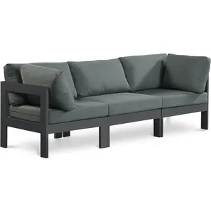 Nizuc - Outdoor Patio 3 Seat Modular Sofa With Gray Frame