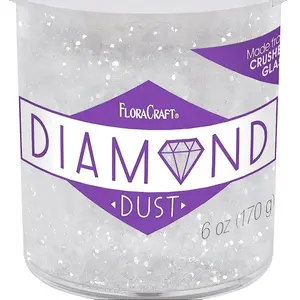 1 Jar of Diamond Dust Glitter 6 Ounce Clear Glass Glitter