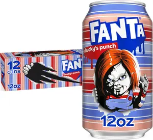 Fruit Punch Caffeine Free Soda Soft Drink, Chucky's Punch Halloween Edition, 12 fl. oz. cans, 12 pack