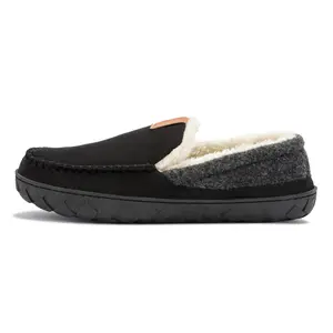 Men Bedroom Slippers Men's Moccasin Slippers Mens Moccasins classic cotton shoes daily at home black