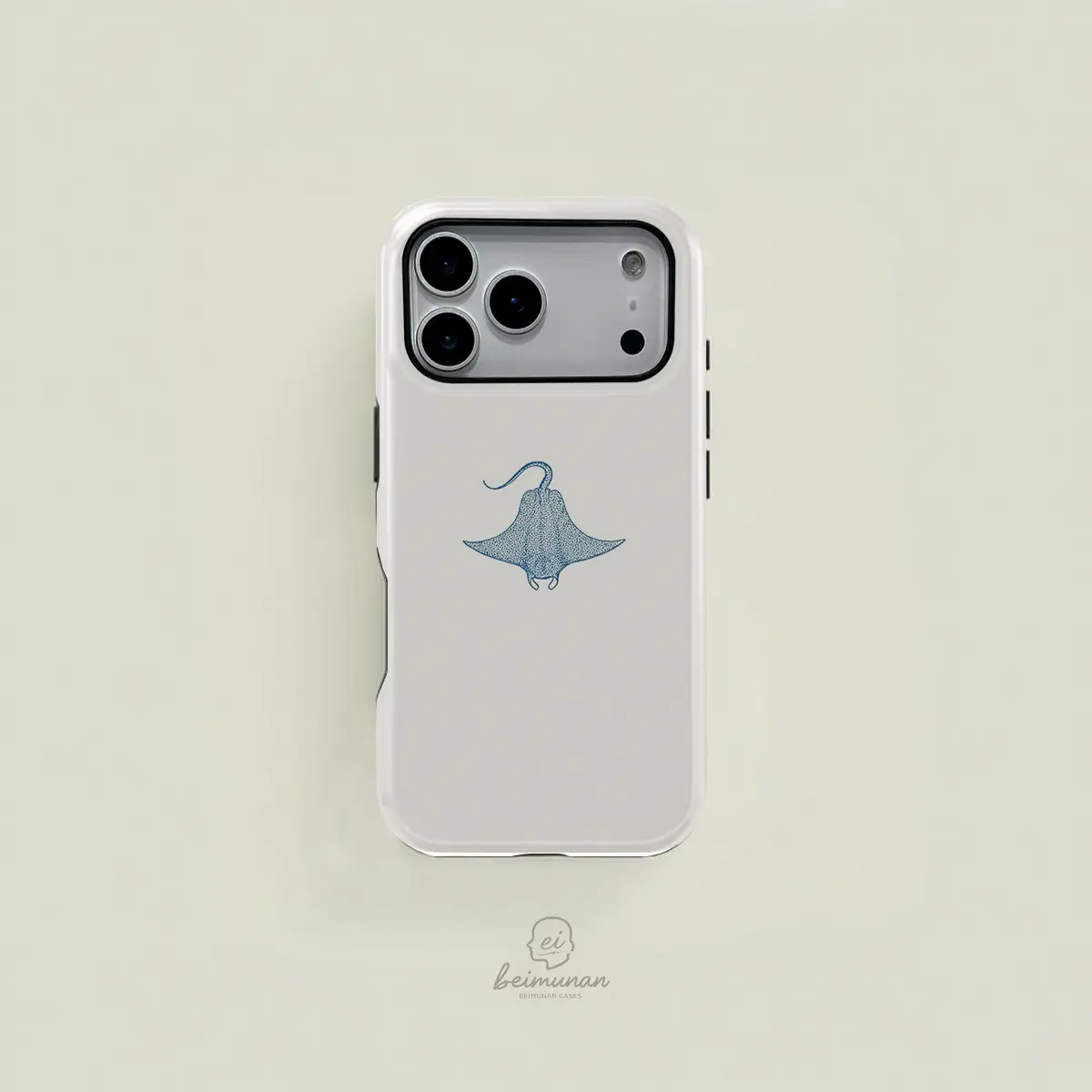 1PC Stingray Ocean Marine Life Pattern Printed Phone Case, Durable Protective 2in1 Shockproof Phone Cover, Phone Accessories for iPhone X 11 12 13 14 15 16 17 Pro Max for Galaxy S25 24 23 Ultra Holiday/Birthday Gift Simple Stylish Case Phone Decoration