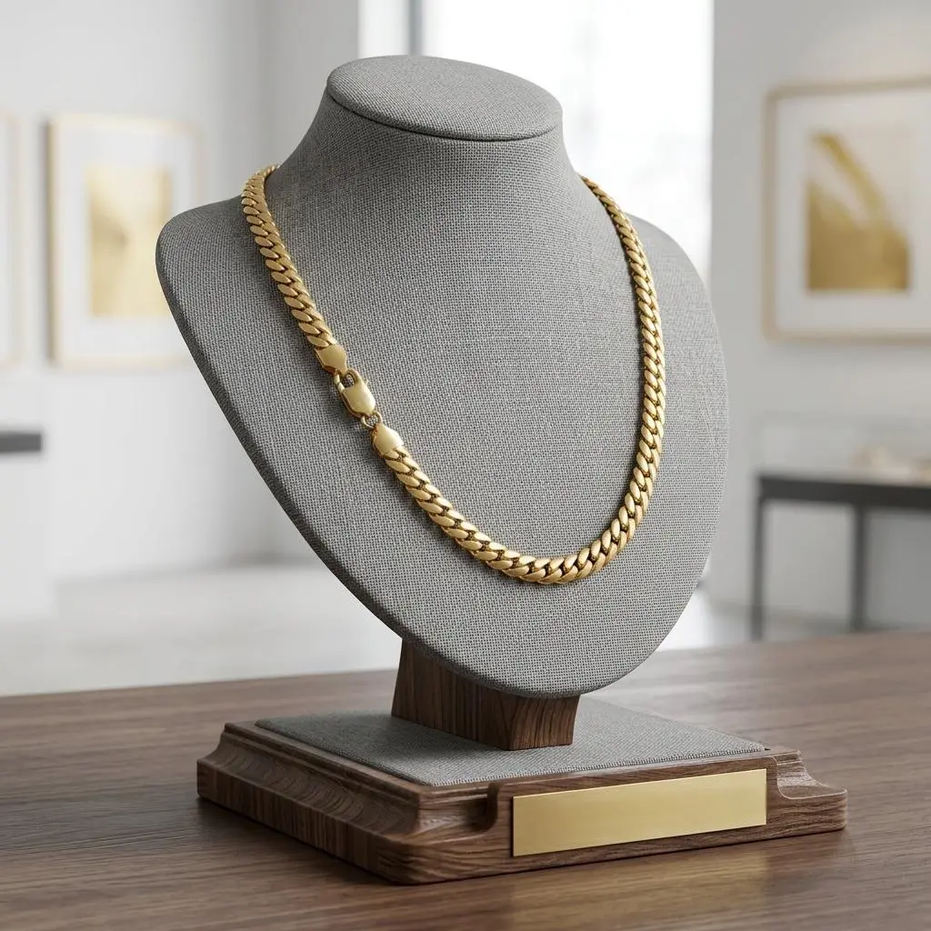 14K Gold Plated Chunky Cuban Link Chain Necklace for Men Women, High Polished Curb Chain Necklace, Lead & Nickel Free, Waterproof Trendy Statement Jewelry, Versatile Daily Party Hip Hop Necklace, Ideal Gift for Him Her