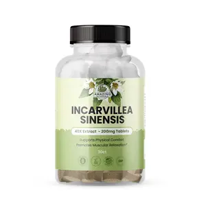 Amazing Botanicals Incarvillea Sinensis 40X Edible Herbs Dietary Relief Supplement Tablets - 30 Tablets, 8000 MG, Aches Relief, Relaxing Support