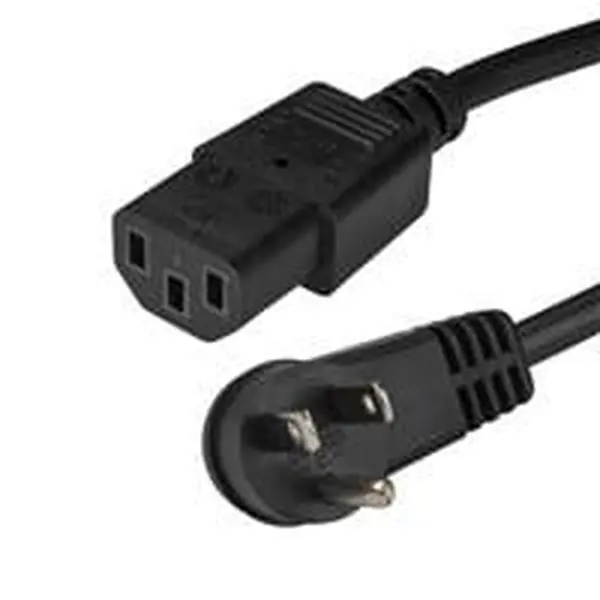 Startech PXTR1016 Dependable Replacement Power Supply Cable - 6 ft Right-Angle NEMA 5-15P to C13, Durable Connection, Right Angle to Straight, Space-Saving for Computer Office Equipment