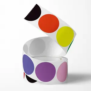 Round Colorful Sticker, 500pcs/roll Waterproof Self Adhesive Decor Sticker, Decals for Gift Greeting Card Water Bottle Laptop Phone Case