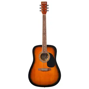 VEVOR 41 in Dreadnought Acoustic Guitar Beginner Bundle Gig Bag for Adult Sunburst
