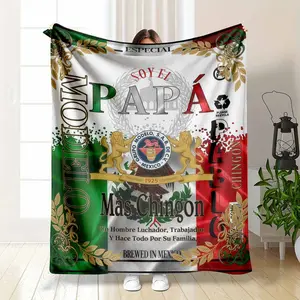 Mexican Themed Graphic Flannel Blanket - Soy El Papa Beer Brand Print, Ultra Soft Lightweight Fleece Throw, Fathers Day Gift Ideas for Dad, Cozy Home Decor, Graphic Blankets summerwins Summervibes, dealsforyou, midyearsale, restock, dealsforyoudays, DFYD