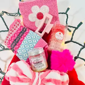Pink Christmas Stocking Stuffers For Teen Girl, Stocking Gift Set For Teen, Tween Girl Stocking Stuffers, Stocking Filler For Girl Chirstams Flower Goddess Pouch Rubber