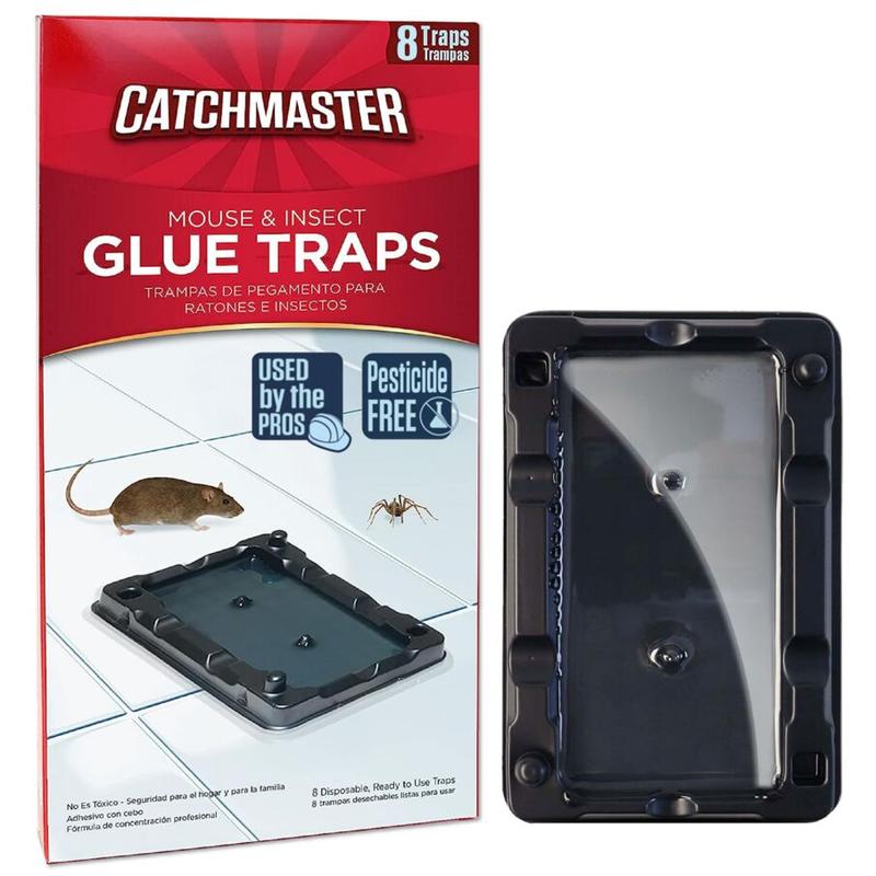 Catchmaster Mouse & Insect Glue Traps, Adhesive Rodent & Bug Catcher, Pre-Scented Mouse Traps Indoor for Home, Sticky Glue Boards for Mice and Insects, Pet Safe Pest Control for House & Garage