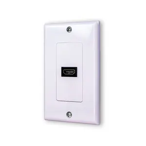 SatelliteSale Universal HDMI 1.4 Single Wall Plate Female to Female 10.2Gbps 4K/30Hz White With Screws and Wall Bracket Included