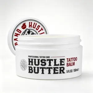 Hustle Butter 5oz Tattoo Aftercare Balm - Nourishing Moisturizer for New & Old Ink. Helps Brighten Tattoos, Softens Skin & Prevents Fading. Non-Greasy Tattoo Care for Daily Use. Moisture Hydrating Moisturizing