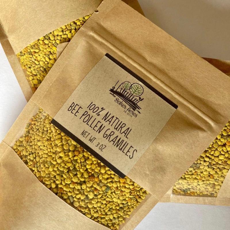 Raw Wildflower Bee Pollen Granules in Resealable Pouch | Dried Pollen Superfood Flavor Natural