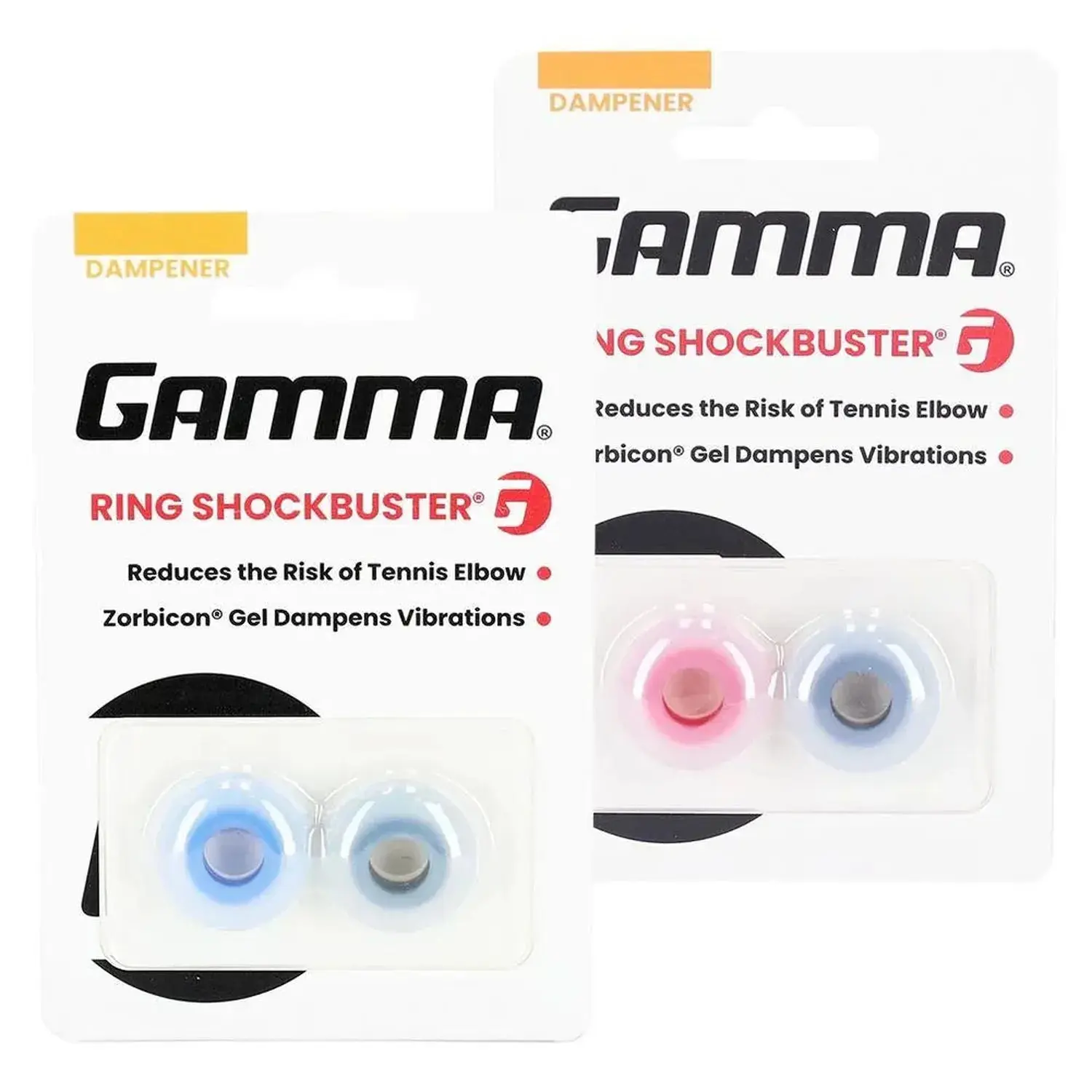 Ring Style Tennis Dampener, Shockbuster Vibration Absorber for Sports Rackets, Reduces String Impact Shock - 2 Pack