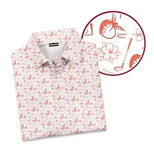 Peach & Par The Azalea Flower Men's Bogey Bros Polo Golf Polo Shirt Masters Golf Polo Tops Masters Tournament Shirt 2026 GPA Championship Performance Outdoors Sport Shirt, Ideal Gift for Him Husband Dad