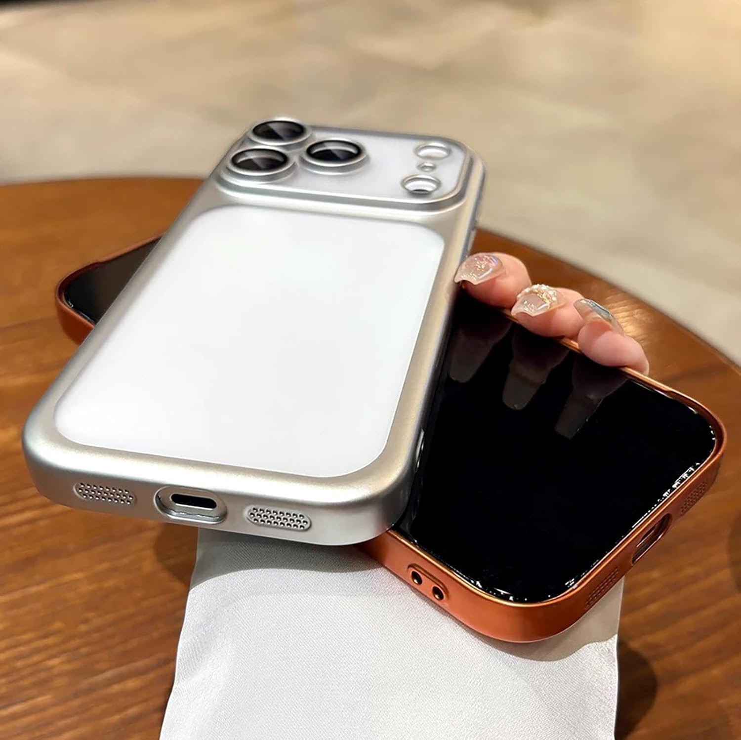 Electroplated Phone Cases for iPhone 17 Pro Max 16 15 14 13 12 Pro Max Plus, Luxury Matte Semi-Transparent, Full Camera Protection, Ultra-Slim Shockproof, Ultra-Thin All-Inclusive Drop-Proof Colorful Case for iPhone 17 Pro Max