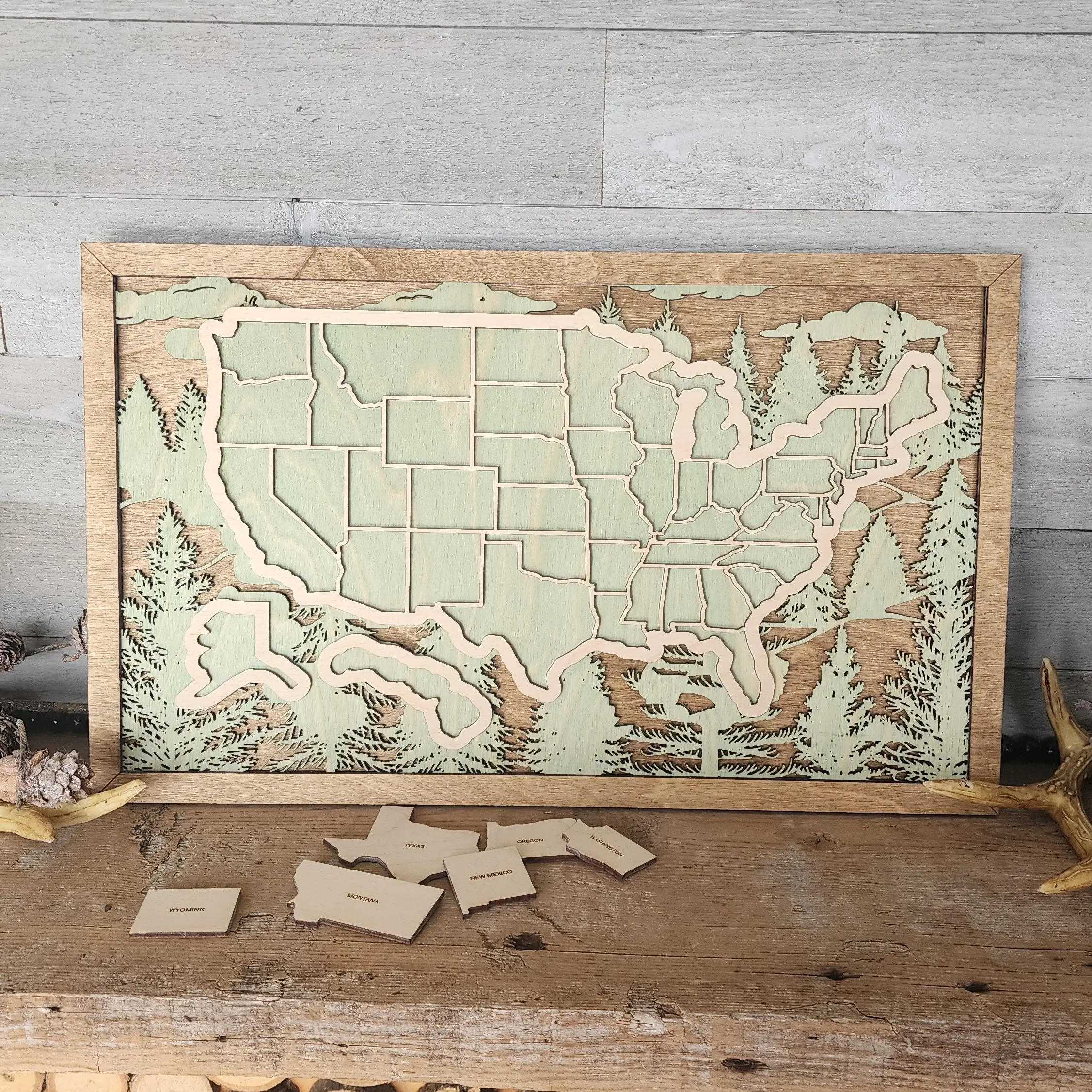 Travel Map, Family Travel Map, Travel Tracker, U.S. Travel Map, United States, U.S. Map, Puzzle, U.S. Map Puzzle, Travel Gift