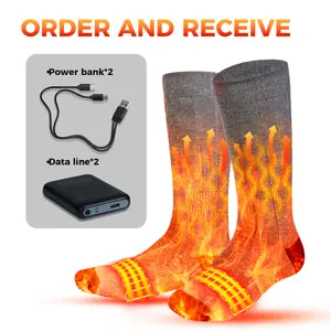 Valentine's Day gift, FathersDayGift,Christmas gift Ritizan Men's and Women's Heated Socks with Two 5000mAh Battery up to 149°F, Ideal for Skiing, Hiking, Hunting and Winter Outdoor Activities, Nice Christmas Gift!