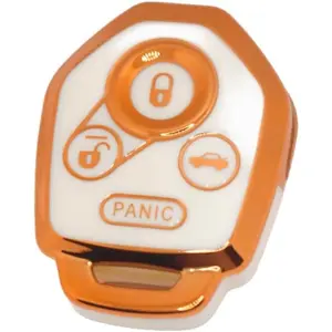 4 Button TPU Key Fob Cover Shell for Subaru Outback WRX 2012 2013 2014 2015 2016 2017 2018 2021 Forester Legacy Crosstrek Impreza Ascent (Gold White fob Cover)