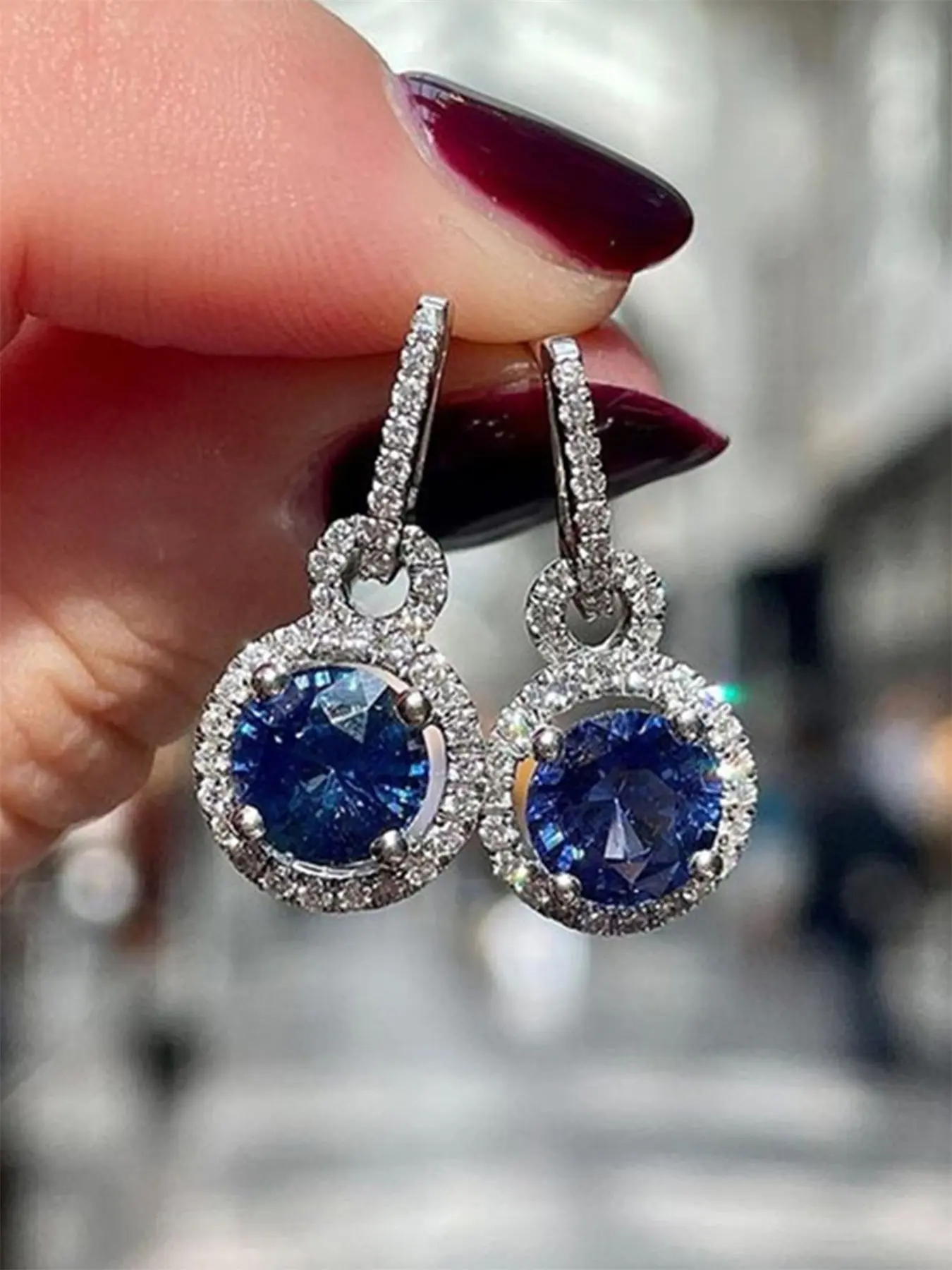 1 Pair Romantic Cubic Zirconia Drop Earrings For Women For Party Engagement Anniversary Jewelry Valentine's Day Gift