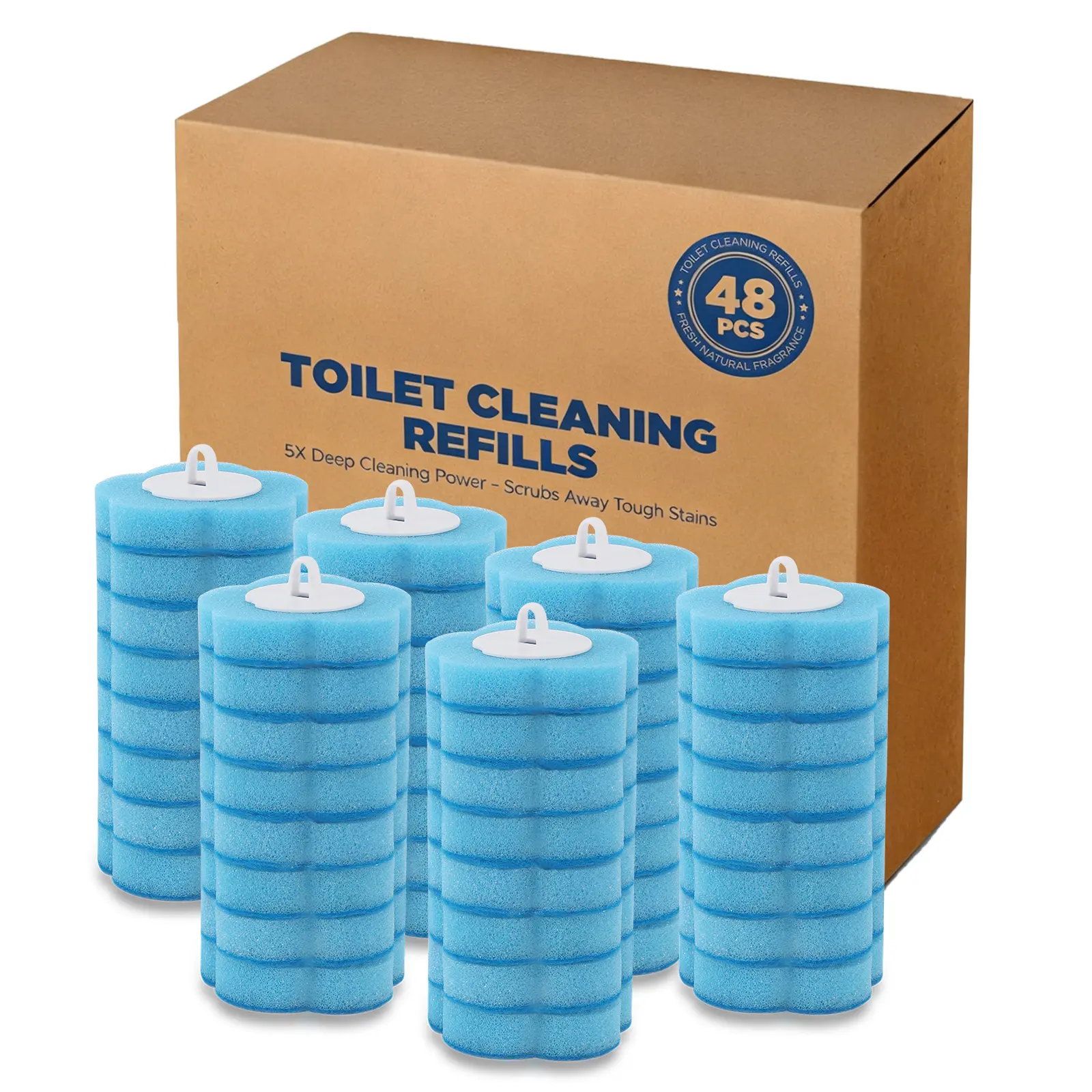 CLEALOM 48pcs Disposable Toilet Brush Refills,Toilet Brush Replacement Head, Home & Bathroom Cleaning Supplies,Household Cleaning Tool for Bathroom Toilet, House Accessories, Home Cleaning Products, Cleaning Supplies