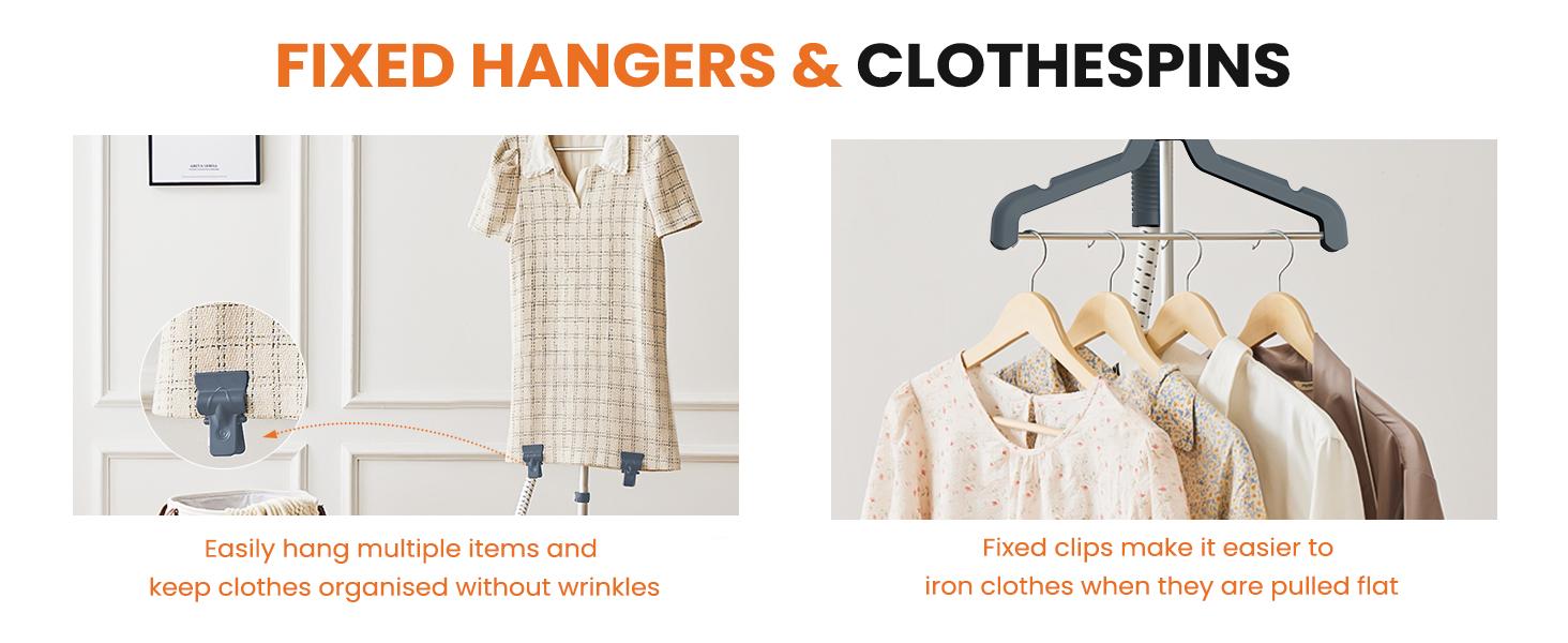 SweetFurniture Standing Garment Steamer with Roll Wheels, 1500W Powerful 1.7L Water Tank for 55 Minutes Continuous Steaming, Professional Wrinkle