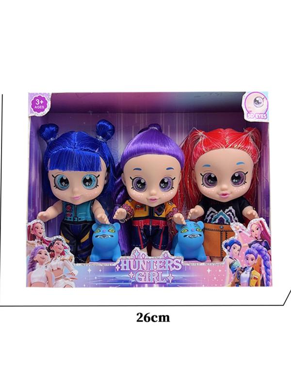 K-Pop Demon Hunter Anime Doll Set, 7 Inch Moveable Figures Rumi Mira Zoe, Cartoon Inspired Collection, Mystery Box Merch Gift, Articulated Figures
