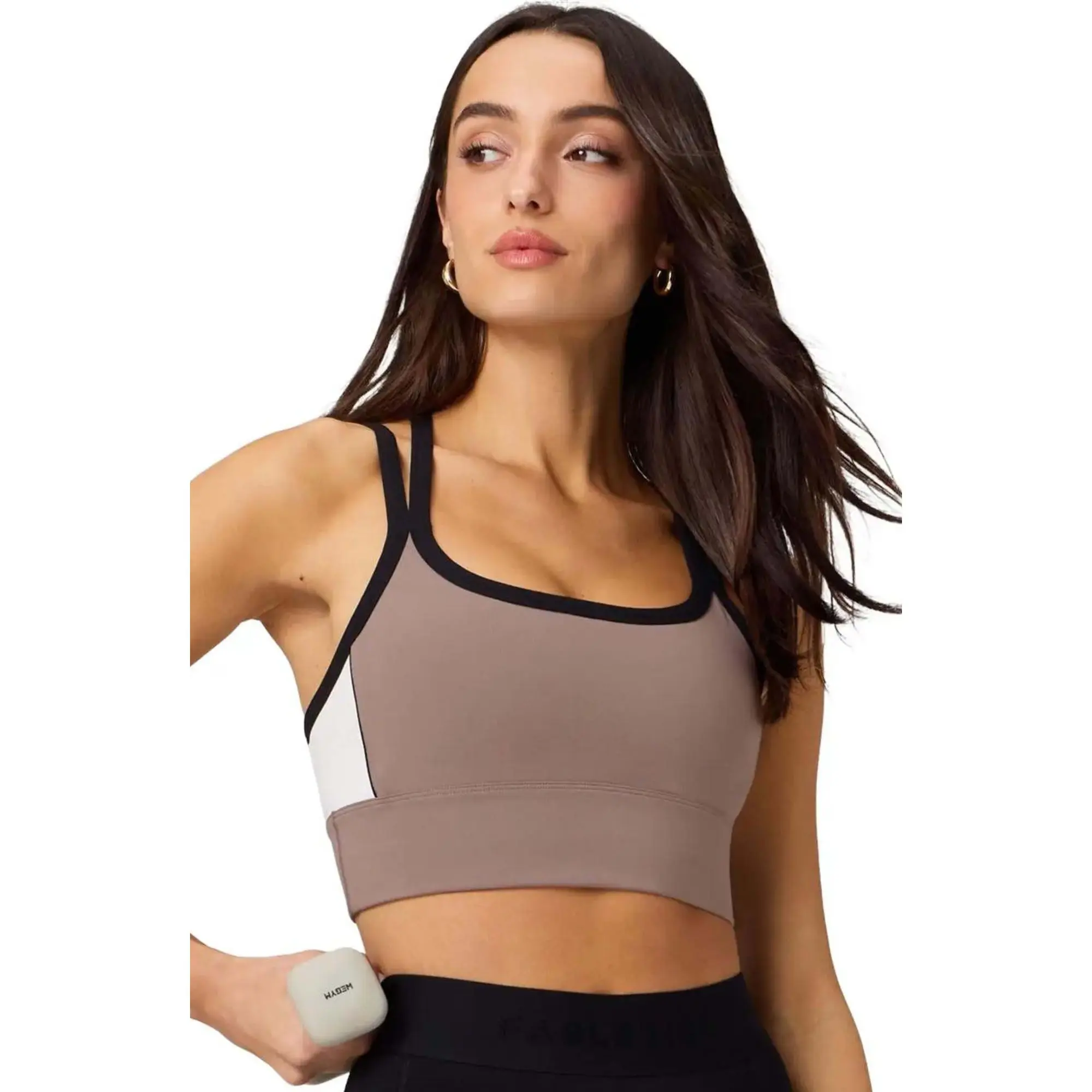 Fabletics Women's Principal Color Block Longline Medium Impact Bra