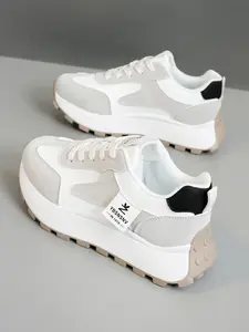 【 Thick soled and Tall Series 】 Spring Break 2025 New Women's Casual Shoes, Women's Thick soled Shoes, White Shoes, Comfortable Sports Shoes, Height Increase by 6cm, Party Shoes, Suitable for Short Women's Sports Style
