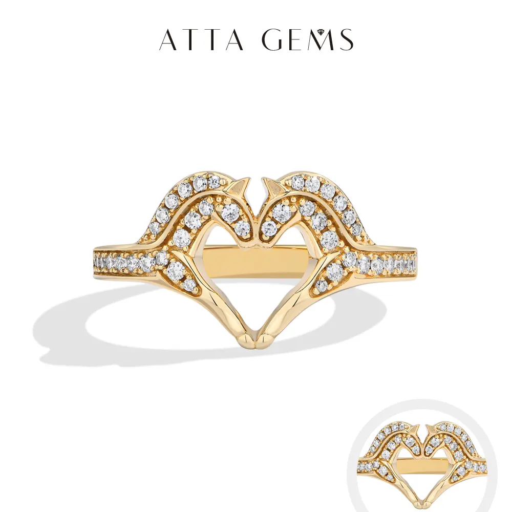 ATTAGEMS Classic Lab-Created Moissanite Ring for Women Men Unisex 18K Gold Plated 925 Silver Sparkling Daily Anniversary Party Gift Fine Jewelry R336, Elegant Everyday Ring summerwins