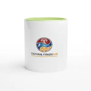 White 11oz Ceramic Mug with Color Inside