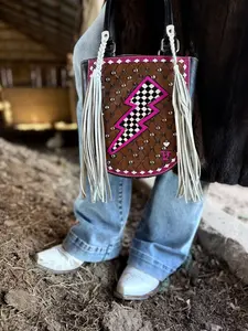 Pink Checkerboard Mini Tote